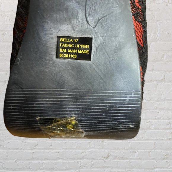 NEW BORDELLO -- Platform Stilettos, Red Satin w/Black Lace Overlay, Peep Toe - Picture 10 of 11